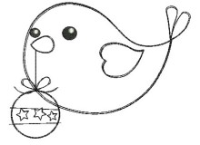 Stickdatei Wintervogel Kugel